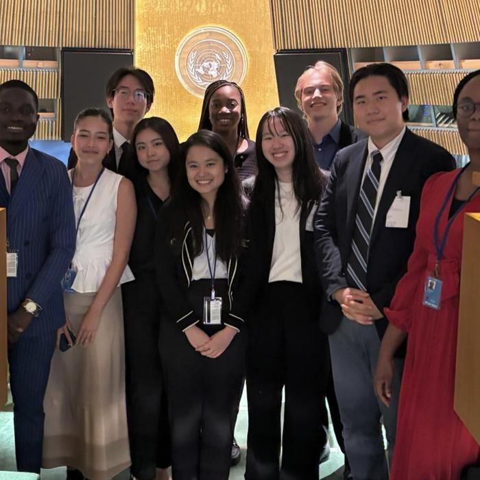 With youth delegates in the General Assembly Hall