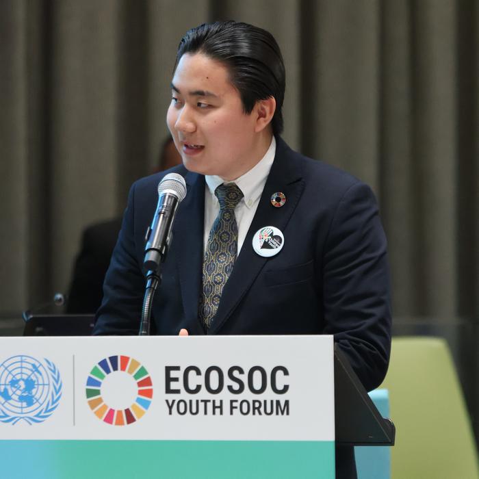 Delivering the keynote at the ECOSOC Youth Forum