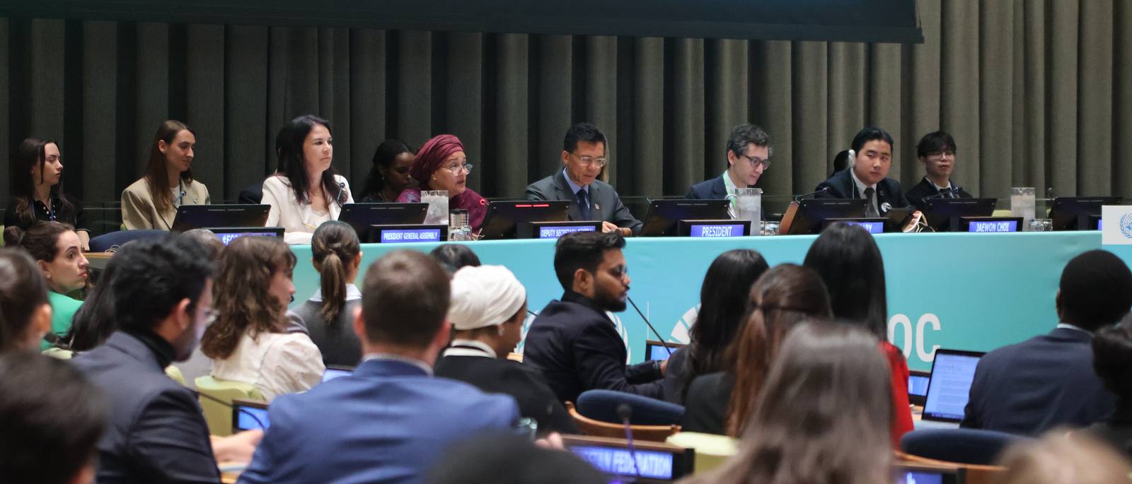 The dais of the 2026 ECOSOC Youth Forum at UN Headquarters